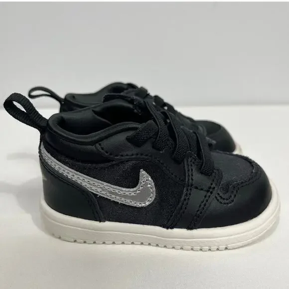 Jordan 1 Low ALT SE (TD) Black, Metallic Silver-Sail/Size-4 C / FZ3922 001 - Picture 2 of 13